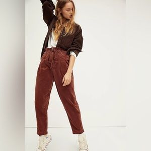 FREE PEOPLE Margate corduroy pants ginger‎ bread trousers size XS